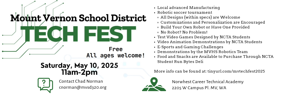 MVSD Tech Fest: Saturday, May 10th, 2025 11am-2pm FREE FOR ALL